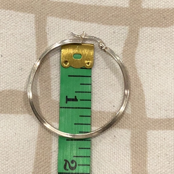 Large Wavy Sterling Silver Hoop Earrings - Picture 4 of 6